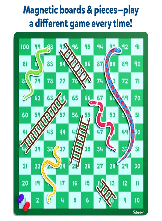 Skillmatics Snakes & Ladders - Magnetic & Customisable Board Game with a Twist, Classic Strategy Game for Family Game Night, Travel Toy & Gift for Boys, Girls, Teens & Adults, 2-5 Players - Image 4